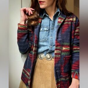 Ralph Lauren Jeans Southwestern Knit Blazer Roll Neck S